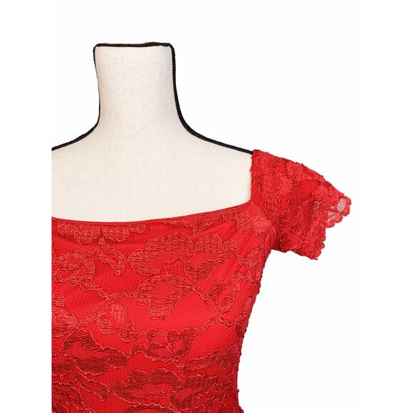 Betsy & Adam Square Neck Lace Overlay Sheath Dress - Picture 5 of 10